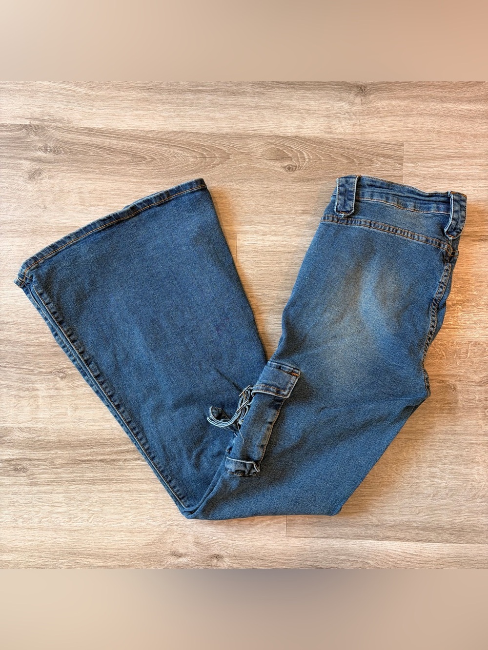American Bazi wide leg cargo denim jeans - Picture 2 of 5